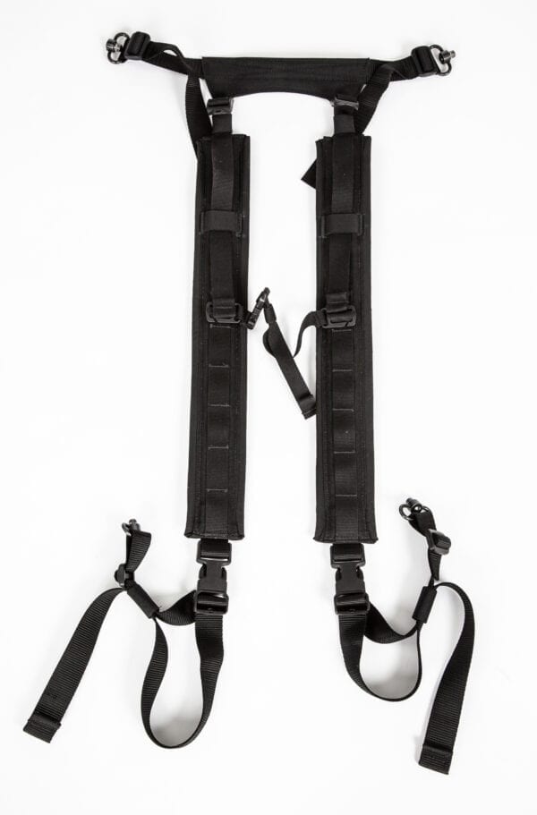 A pair of black 4' Tactical Ladder (TL-2) straps on a white background.