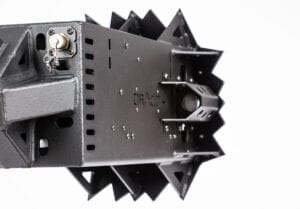 An image of a small metal box with a light attached to it, featuring the HARD SURFACE BREACHING HEAD BH-1.
