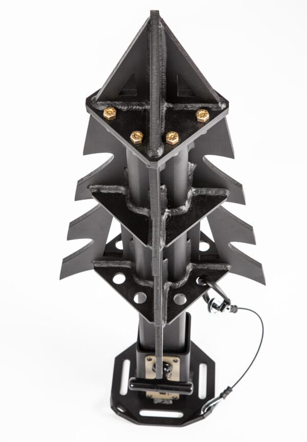 A black metal structure with a HARD SURFACE BREACHING HEAD BH-1 attached to it.
