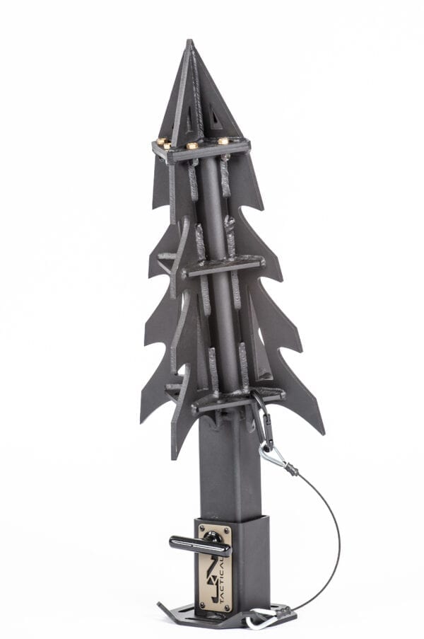 A model of a christmas tree with a HARD SURFACE BREACHING HEAD BH-1 attached to it.