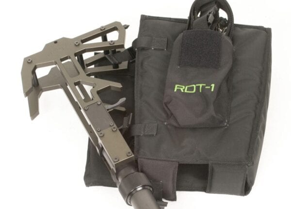 A black bag with RDT - RECON SCOUT ROBOT DELIVERY TOOL and a knife.