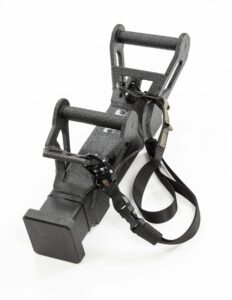 Black portable pull-up bar with strap.